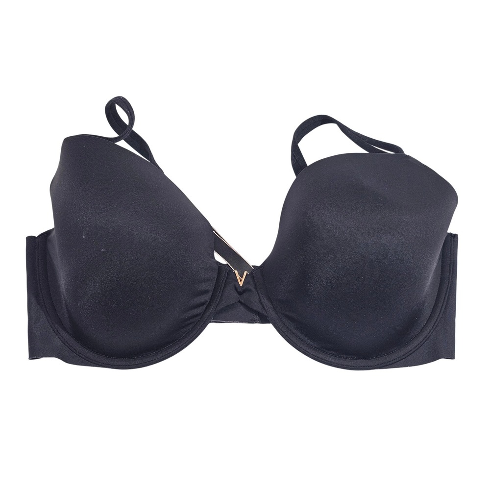Victoria's Secret Lined Demi Bra Womens 36DD Black Underwire Adjustable Straps